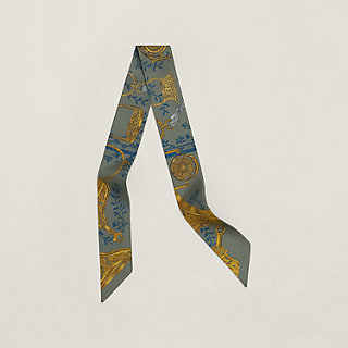 Etriers Remix Twilly絲巾- 綠色| Hermès 愛馬仕台灣地區官網